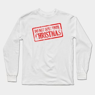 Santa Do Not Open Tag Christmas Stamps Funny Xmas Matching Long Sleeve T-Shirt